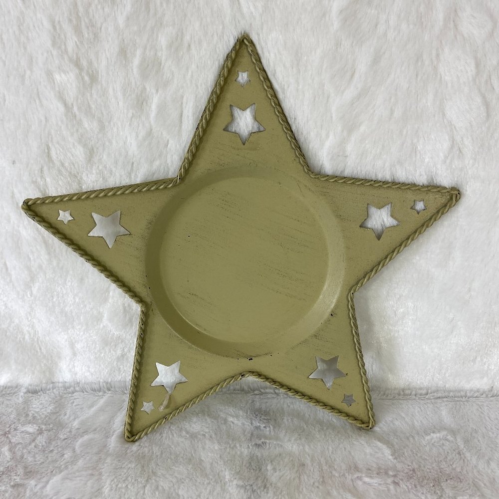Metal country farmhouse Star candle jar base - Picture 1 of 5